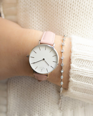 Gossamer - White / Silver / Pink Leather