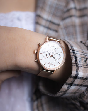 Moira - White / Rose Gold / Rose Gold Mesh