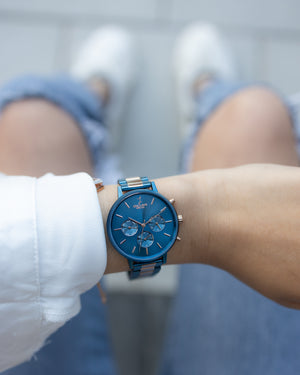 Moira - Blue Sunray / Blue / Blue-Rose Gold Link