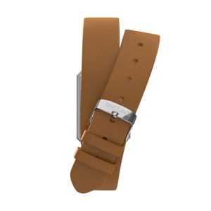 Aurora - White Marble / Silver / Brown Leather