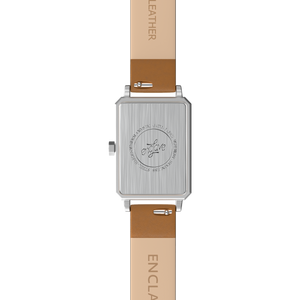 Aurora - White Marble / Silver / Brown Leather