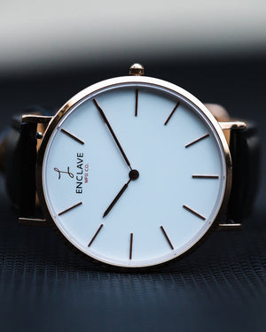 Levante - Rose Gold / Black Leather
