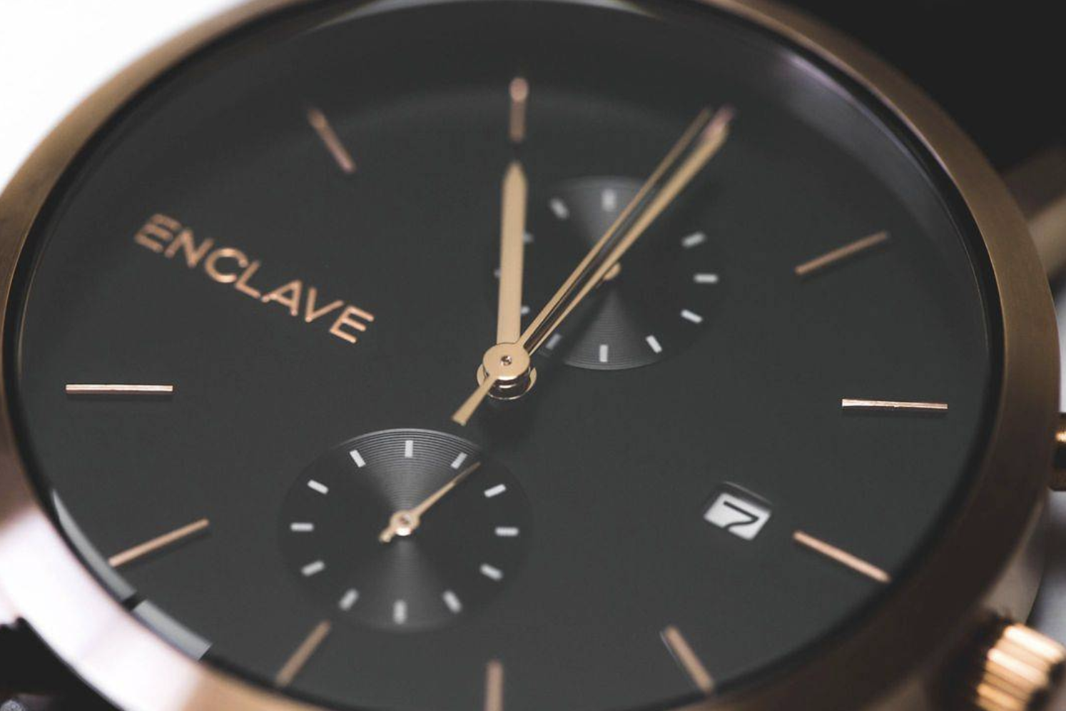 The Chrono - Rose Gold / Black Tweed