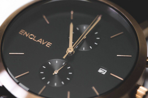 The Chrono - Rose Gold / Black Tweed