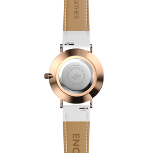 Gossamer - Sky / Rose Gold / White Leather