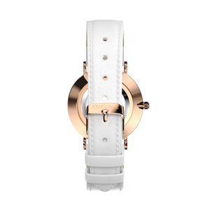 Gossamer - Sky / Rose Gold / White Leather