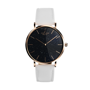 Gossamer - Sky / Rose Gold / White Leather