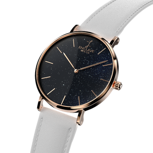 Gossamer - Sky / Rose Gold / White Leather