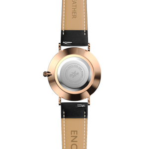 Gossamer - Black Marble / Rose Gold / Black Leather