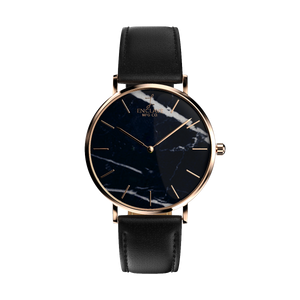 Gossamer - Black Marble / Rose Gold / Black Leather