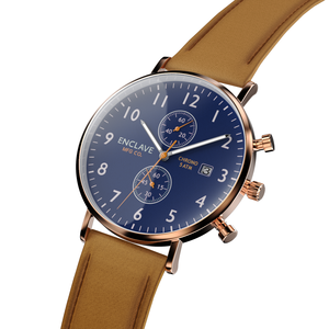 Pilot 41 - Navy / RoseGold / Brown Suede