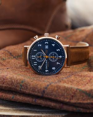 Pilot 41 - Navy / RoseGold / Brown Suede