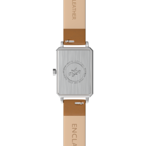 Aurora - White Marble / Silver / Brown Leather