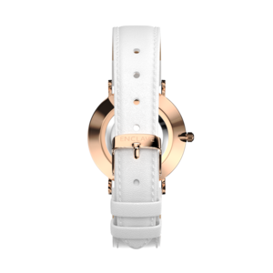 Gossamer - Sky / Rose Gold / White Leather
