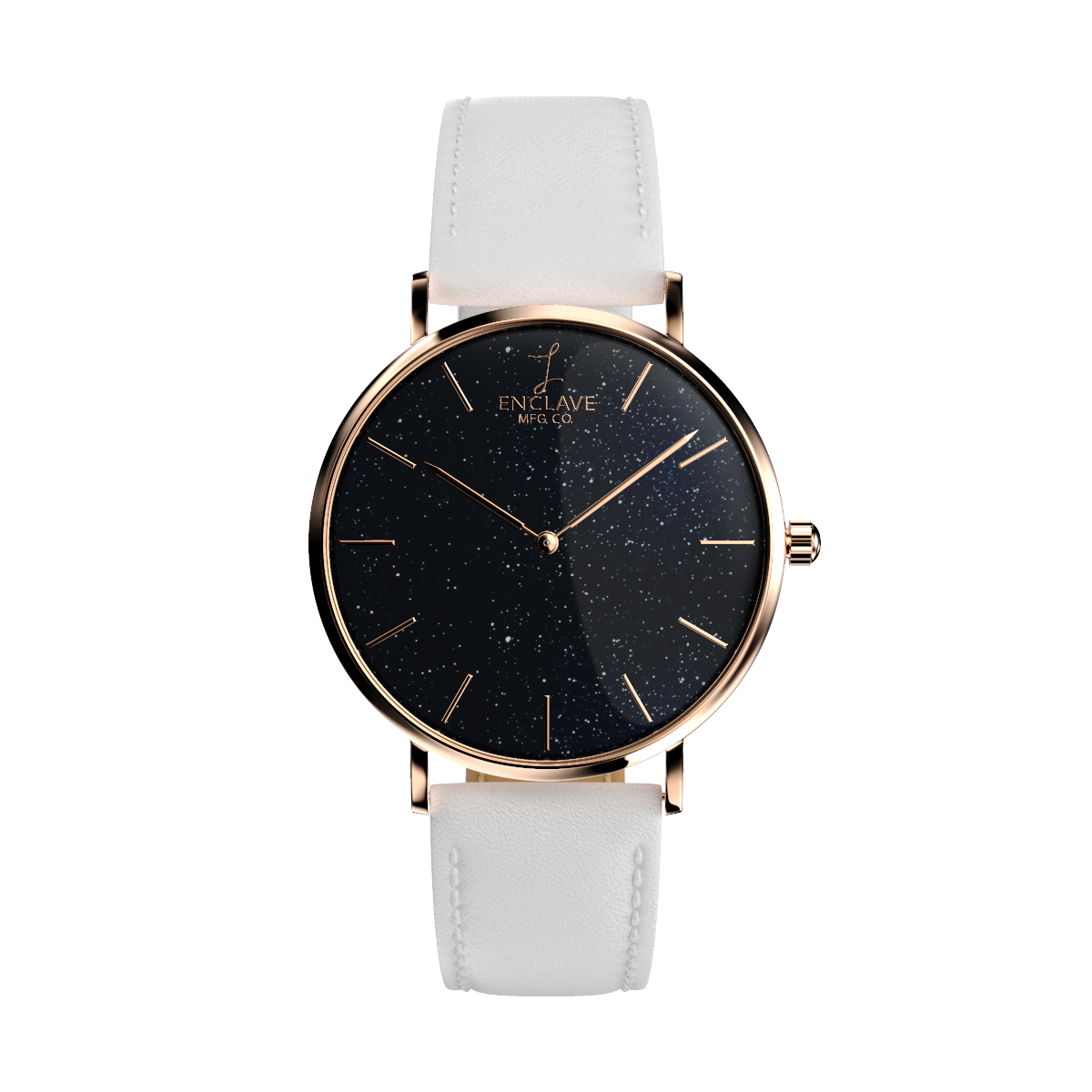 Gossamer - Sky / Rose Gold / White Leather