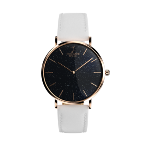 Gossamer - Sky / Rose Gold / White Leather