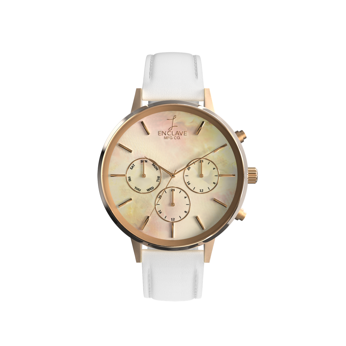 Moira - Pink Seashell / Rose Gold / White Leather