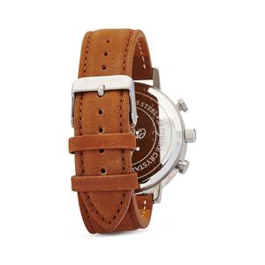 The Chrono - Silver / Brown Suede