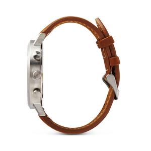 The Chrono - Silver / Brown Suede